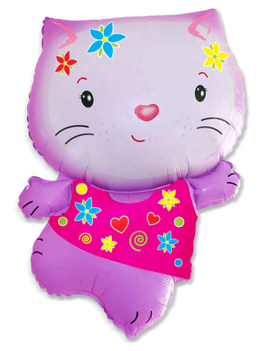 Купить шар фольгированный котенок розовый в интернет-магазине Праздник цветов и подарков с доставкой по Хабаровску недорого.